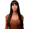 WIG ME UP - Parrucca Moderna Castano scuro Frangetta Taglio dritto Eleganti capelli Lisci 60 cm GFW373-4