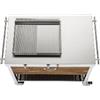 Alpes OUT100-C90/1 LIBERI IN CUCINA, Elemento Outdoor, cottura outdoor, acciaio inox, su ruote, larg. 70cm, prof. 65cm, alt. 90cm, piastra cottura acciaio inox, cassetto legno 90cm, ripiano fisso 90cm, bombola gas