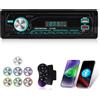 Techschermo Autoradio 1 Din - Autoradio Bluetooth con Radio FM, Posizione APP, Memoria di Spegnimento, Assistente Vocale, SWC, Ingresso Disco AUX/TF/USB + Controllo Del Volante