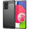 owlhold Cover per Samsung Galaxy A53 5G, Custodia Spazzolata e Fibra di Carbonio Morbido Silicone TPU Slim Fit Case, Antiurto, Antigraffio, Antiscivolo, Protezione Grado Militare, Nero