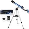 Cowiewie Telescopio 60/700mm con Oculari Kellner da 6 mm e 25 mm, Telescopio Astronomico per Principianti con Cercatore 5x24 Treppiede Adattatore per Telefono, per Osservare la Luna e I Pianeti