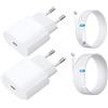 UWECAN Caricatore per iPhone Doppio da 20W con Cavo Lighting da 2M + Cavo Lighting da 1M, Caricatore USB C per iPhone 14/13/ 12/11/ X/ 8/7