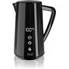 Swan Alexa Bollitore Elettrico Intelligente WIFI Smart Kettle 1,5L, Senza Fili, Display Touch LED, Funzione di Mantenimento in Caldo, Parete Isolata in Acciaio Inossidabile, 1800W, Nero SK14650BLKN