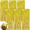 Scettar Tenda Frange,6 PCS Tende Metalliche Feste,1 X 2m Tende Metalliche Tinsel,Tende Compleanno,per Decorazioni di Compleanno,Baby Shower E Matrimoni (Oro)