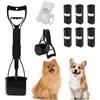 S.F.Pachira Paletta per Cacca Cani Set, 17.7 inch Pooper Scooper Cane Pieghevole con Dispenser di Sacchetti per Escrementi & Sacchetti, Manico Lungo Portatile Raccogli Cacca Cane per Interno ed Esterno (Nero)