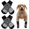 CAPASTEC Calzini per Cani Antiscivolo, 4pz Calzini Cane Protezione Zampe Cane Controllo Ttrazione Protezione delle Ferite con Cinturino Adesivo Regolabile, Grigio a Gradiente, S