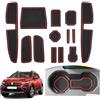 SKTU Tappetino in Gomma per Dacia Sandero III 2021-2024 Tappetino antiscivolo per Console Centrale, Porta Bicchieri, Portabicchieri (Rosso)