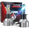 OUSHI Lampadine H3 LED 55W, Canbus Led H3 Lampadine per Fari, Lampadine Fendinebbia Super Luminose Impermeabili Da 12000 Lumen, 6000K Xenon Bianco (2 Pezzi)