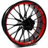 Finest Folia Set completo di 18 adesivi per cerchioni per moto, auto, design completo per cerchioni da 15, 16, 17, 18, 19 pollici MR020 (07 Rosso carminio)