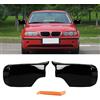TTCR-II Copertura Specchietti Compatibile con Bmw E46 Calotte Specchietti 1998-2005 Tappi Specchietti per 323i 323iT 325Xi 325XiT 325i 325iT 328i 330Xi 330i 316i 316ti 318i(Nero)