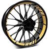 Finest Folia Set di 18 adesivi per cerchioni, per moto, auto, set completo di adesivi per cerchioni da 15, 16, 17, 18, 19, MR020 (08 oro metallizzato)