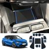 Coleya Tappetini Antiscivolo Compatibile con Opel Corsa F 2020-2024 (Freno Manuale), Opel Corsa F Tappetini in Gomma per Console Centrale, Portabicchieri, Cuciture Porta, Braccioli (Blu)