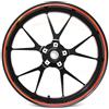 Finest Folia Adesivi per cerchioni, larghezza 7 mm, cromati, ologramma con strumento di montaggio da 16", 17", 18", 19", per auto e moto