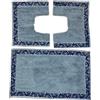HOME ZEN HOUSEHOLD LINEN Set di tappeti da bagno LOUISE, 3 pezzi, 100% cotone idrofilo superassorbente, 1 tappetino 47x78 cm + 2 tappetini 47x38 cm scendi bidet e scendi water (AZZURRO)