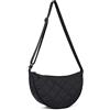 HAIWILL Mezzaluna Crossbody Bag Borsa a tracolla da donna, in nylon, trapuntata, borsa a tracolla con tracolla regolabile, per università, lavoro, viaggi, uso quotidiano, Nero , Mittelgroße