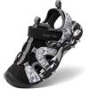 DREAM PAIRS Kids Sandali Sportivi per Bambini Unisex Estivi Scarpe da Trekking con Punta Chiusa per Sport all'Aria Aperta Ragazzi,Size 36,Nero/Grigio,SDAS2305K-E