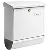 BURG-WÄCHTER Cassetta postale singola, Acciaio zincato, Cassetta postale fessura larga DIN C4, 2 chiavi incl., Comfort set 91300 W, Bianco (tipo RAL 9016)