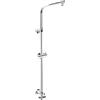 Cornat Tubo montante Square Vario - 80 - 130 cm - Regolabile in altezza - Forma angolare - Con interruttore e supporto per doccia - Fissaggio a parete variabile/asta doccia per soffione/braccio