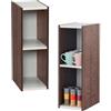 Iris Ohyama, Libreria a 2 scaffali, Lotto di 2 mobili d'appoggio, Design, Modulabile, Ufficio, Camera da letto, Salotto - UB-6020 - Marrone