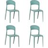 Totò Piccinni Sedia Omega in Polipropilene Moderne Design Impilabile,(L) 43x(P) 50x(A) 84 cm (4, New Verde Salvia)