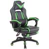 CLP Sedia Gaming Heat con Poggiapiedi in Similpelle I Poltrona Racing Scrivania con Schienale Reclinabile E Doppio Cuscino, Colore:Nero/Verde