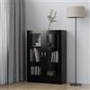 Homgoday Vetrine - Armadietto in legno ingegnerizzato, 82,5 x 30,5 x 115 cm, libreria moderna con ante in vetro, espositore autoportante per soggiorno, ufficio, credenza con scaffali