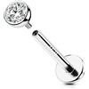 OUFER 16G Piercing Helix Filettato Interno Labret Piercing Argento 925 Orecchini Tragus Trasparente 3 mm CZ Gioielli Per Il Corpo 8 mm