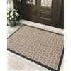 COLOR&GEOMETRY Color G ZerbinoIngresso Esterno Tappeto Impermeabile Antiscivolo Lavabile, Zerbino per Ingresso e Balcone - 44X76cm, Cachi