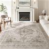 HUGEAR Vintage Tappeto Salotto Beige Tappeti 150x210cm Soggiorno Antiscivolo Lavabile in Lavatrice Tapette Camera da Letto Sala Ufficio Bambina Bambino Pelo Corto Grande Carpet