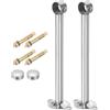 QUARKZMAN 2pz Staffa Asta Tenda a Soffitto, Adatta per Tubo 25mm/0,98 Lunghezza 250mm/9,84 Ganci Asta Tenda in Acciaio Inossidabile per Pareti Armadio Tubo Tenda, Argento
