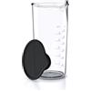 Arendo - Bicchiere per mixer ad immersione da 600 ml - Ideale per frullatore a mano - Misuratore con tappo - Bicchiere per frullati in Copolimero SAN termoresistente