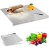 Focenat Tagliere Acciaio Inox 40 x 30cm, Tavola per Impastare, Tagliere In Acciaio Inossidabile Antiaderente con Bordo, Piano di Lavoro Cucina, Cutting Board per Cucina Bar Ristorante, 40x30 Piega 2cm