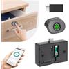 MYPIN Serratura Elettronica per Armadietti, Serratura di Sicurezza per Cassetti e Armadietti con USB, Senza chiave, con riconoscimento delle impronte digitali, Per Cassettiera, Armadietto, Casa e Ufficio