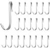 ChAusa 20 Pezzi Ganci a S Piccoli,Ganci a S in Acciaio Inox,Gancio Piatto | Piccolo in Acciaio Inox,Gancio Multifunzionale per Bagno, Camera da Letto,Ufficio,Cucina,Negozio (Argento)