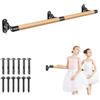 BeneLabel 1.7M Sbarra da Danza, Sbarra da Ballo Regolabile in Legno montata a Parete per Allenamento a casa, Attrezzatura per Stretching con Supporto in Metallo per Bambini e Adulti, Diametro 4 cm