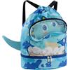 Diyxisk Zaino Piscina, Zaino Palestra con Portascarpe, Regolabile Borsone Piscina, Resistente All'acqua Sacca Palestra, Separazione a Secco e Ad Umido, per i Bambini in Piscina, in Viaggio (Blu)