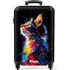NoBoringSuitcases.com Valigia Bambini, Trolley Bambini, Valigia Per Bambini, Valigie Per Bambini, Trolley a Mano 10 kg, Trolley Bagaglio a Mano 55x40x20 cm (Profilo di gatto colorato - Nero)