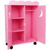 Small Foot 2880 Armadio per bambole Pink small foot / mobili per bambole in legno, può essere fatto scorrere su ruote, da 3 anni in poi