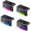 jindaaudio Luci Solari Led per Scale Esterne 4Pack Luci Segnapasso Esterno Solari Led RGB Cambia Colore Luce Solare Gradini Balcone Ringhier