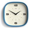 Jones Clocks® Pulsar Orologio a parete | Orologio retro quadrato arrotondato | 25cm | Blu | Look di design interessante per cucina, soggiorno o ufficio