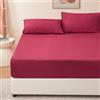 RUIKASI Lenzuolo con Angoli Una Piazza e Mezza Francese - Oeko Tex Lenzuola Sotto con Angoli ed Elastico per Letto in Microfibra, 140x190 Rosso
