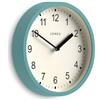 Jones Clocks® Spin Orologio a parete | Piccolo orologio moderno a tondo | 20cm | Blu turchese | Numeri facili da leggere | Ideale per cucina, ufficio, bagno dei bambini o qualsiasi piccolo spazio