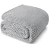 Whale Flotilla Coperta Morbida e Falda in Flanella, Coperta Pile Plaid per Letto, Divano, 130 x 170 cm, Grigio Chiaro