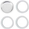 CRLLDPM Set 4 Pezzi Ricambi, Include 3pzs Guarnizioni + 1pz Filtro, Filtro Caffettiera Universale, Filtro del caffè, Ricambio in Silicone Guarnizione, per Caffettiera Italiana, Pentole Moka (3 Tazze)
