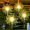 Joycome Luci Solari 4 Pezzi Lampioni da Giardino Esterno Solari, 120 LED Paletti da Giardino IP65 Impermeabile Lampada Solare Terra Luci per Prato Vialetto Scala Paesaggio (Bianco Caldo)