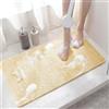 Ruikcoll Luffa, tappetino da bagno antiscivolo, morbido e confortevole, tappetino da doccia, tappetino da doccia, antiscivolo, per famiglie, bambini e anziani (40 x 60 cm, beige)