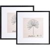 LYYYYX Cornice portafoto 25 x 25 cm, colore nero, con passepartout, in legno con vetro acrilico da appendere verticalmente o orizzontalmente, per foto, poster, puzzle, 2 pezzi