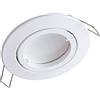 YanFeiYit 1 faretto da incasso a LED ultra piatto, modulo in ceramica intercambiabile da 5 W, 230 V, dimmerabile, faretto da incasso orientabile, bianco opaco rotondo (bianco neutro 4000 K)