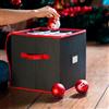 CKB LTD Scatola portaoggetti per palline di Natale, colore rosso e nero, V2, con scomparti per 64 palline, ornamenti natalizi e decorazioni per loft, 33x33 cm