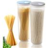 BBAOO Contenitori per Pasta, 2 Pezzi Contenitore per Cereal, Contenitore per Pasta, Contenitore per Spaghetti, per Conservare Pasta, Snack, Caramelle, Noci, Cereali (Cachi, Blu) 28 * 10 CM